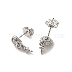 Risultati di orecchini a bottone in ottone con micro pavé di zirconi cubici&nbsp;EJEW-H128-05P