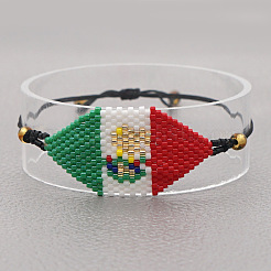 Braccialetti con maglie di perline di vetro&nbsp;QZ1731