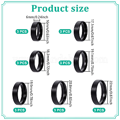 21 pièce 7 styles de bagues en acier inoxydable pour femmes&nbsp;RJEW-NB0001-05EB