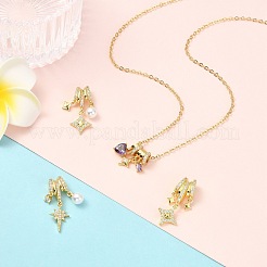 4 Stück 4 Farben Messing Micro Pave Zirkonia Anhänger&nbsp;FIND-CJ0005-24