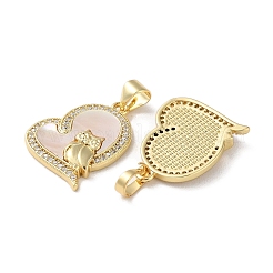 Pendenti in zirconi cubici trasparenti in micro pavè di ottone&nbsp;KK-B083-32A-G