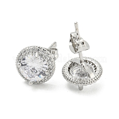 Ottone micro spianare zirconi orecchini&nbsp;EJEW-P261-17P