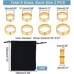 Anillo de acero inoxidable 201 de doble ranura&nbsp;RJEW-UN0002-35G