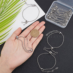 12 Stück 304 Edelstahl Rolo Kette Schieber Armband/Bolo Armbänder machen&nbsp;MAK-UN0001-19