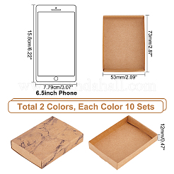 20 set di 2 scatole per gioielli in carta kraft colorate&nbsp;CON-PH0002-68