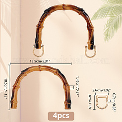 Manici per borse in plastica ad arco imitazione bambù&nbsp;FIND-WH0139-195