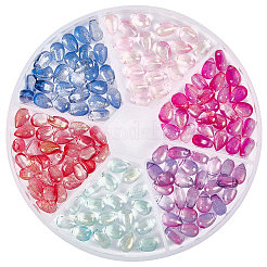 210pcs 6 Farben transparente Glasperlen&nbsp;GGLA-LT0001-02B