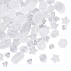 100pcs 5 transparente gefrostete Acrylperlen im Stil&nbsp;FACR-PJ0001-02