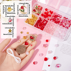 DIY-Schmucksets für Stretch-Armbänder mit Glasperlen zum Thema Valentinstag&nbsp;DIY-SC0028-68