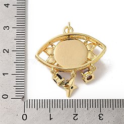 Pendentifs en laiton et zircone cubique&nbsp;KK-G504-20G-01