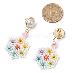 Aretes colgantes con cuentas de vidrio&nbsp;EJEW-MZ00324