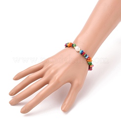 Chip Natural Shell Stretch Perlen Armbänder&nbsp;BJEW-JB05727-02