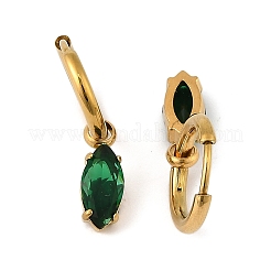 Pendientes de aro de acero inoxidable 304 con cristales de imitación&nbsp;EJEW-G423-08G-01