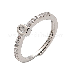 S925 verstellbare Buchstabenringe aus Sterlingsilber für Damen&nbsp;RJEW-M068-01P-Q