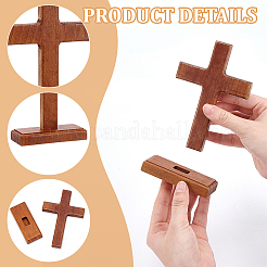 Statuette di legno a croce pasquali ornamenti&nbsp;DJEW-WH0063-67A