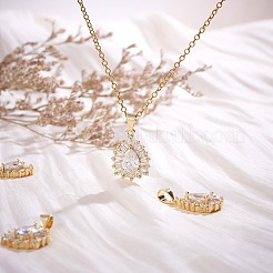5pcs pendentifs en zircone cubique en laiton clair&nbsp;KK-SZ0001-96