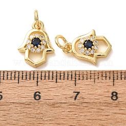 Charms de circonita cúbica azul marino con micropavé de latón&nbsp;CU-E003-15G-A