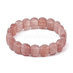 Braccialetti elastici con perline di quarzo fragola sintetico per unisex&nbsp;G-K303-01F