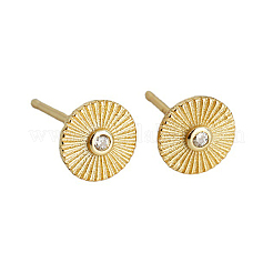 Sonnenblumen gemusterte runde Ohrstecker aus Sterlingsilber&nbsp;CF6135-1