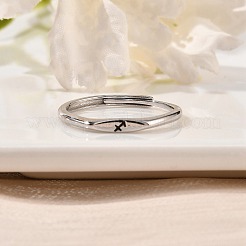 Bagues réglables en argent sterling rhodié 925&nbsp;RJEW-S397-01P-06