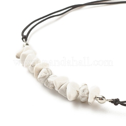 Pulsera de cuentas trenzadas con chips de howlita sintética&nbsp;BJEW-JB08019-13