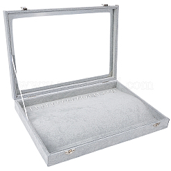 Vetrine porta collane in legno rivestite in velluto&nbsp;AJEW-WH20054-340B