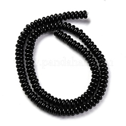 Brins de perles d'agate noire naturelle (teintes et chauffées)&nbsp;G-G177-F01-03