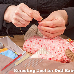 Ensemble d'outils pour supports d'enracinement de cheveux de poupée&nbsp;TOOL-WH0159-18B