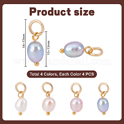 16 pz 4 pendenti di perle d'acqua dolce naturali di {2} colori&nbsp;PALLOY-PH01737
