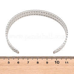 Brazaletes huecos de acero inoxidable 304 con puño abierto para mujer&nbsp;BJEW-F547-02P
