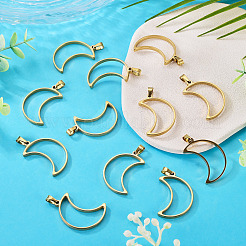 12 pendentif à lunette arrière ouverte en acier inoxydable 304&nbsp;STAS-TA0006-50A