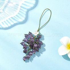 4 pendentif décoratif en forme d'œil de chat en forme de raisin&nbsp;HJEW-TA00414