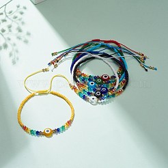 7pcs 7 couleurs lampwork mauvais œil et ensemble de bracelets en perles de verre&nbsp;BJEW-JB08367