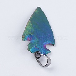Natürliche indische Achatanhänger galvanisieren&nbsp;G-L479-23