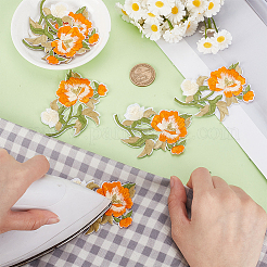 6 Stück computergesteuerte Stickerei mit Blumenmuster aus Polyester und Baumwolle zum Aufbügeln/Aufnähen&nbsp;PATC-HY0001-91A