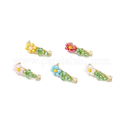 5 broche en verre à fleurs de 5 couleurs&nbsp;JEWB-TA00019