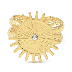 Anello polsino aperto in acciaio inossidabile 304 placcato ionico (ip) per donna&nbsp;RJEW-F166-05G-01