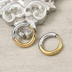 201 orecchini a cerchio bicolore in acciaio inossidabile&nbsp;EJEW-Q002-01G-02