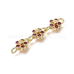 Messing Pavé Zirkonia Blumenverbinder Charms&nbsp;CU-E002-07G-06