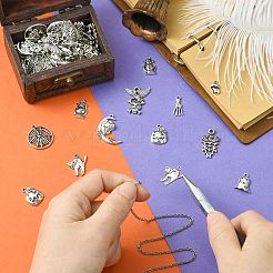 100 pièces 10 styles pendentifs en alliage de style tibétain sur le thème d'Halloween&nbsp;FIND-CJ0004-45
