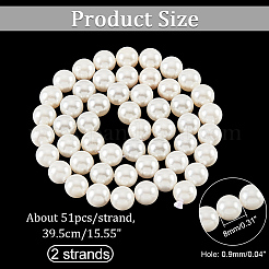 Fili di Perle di vetro&nbsp;SHEL-WH0001-009B-1