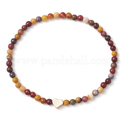 Natürliche Mookait-Stretch-Armbänder mit runden Perlen für Damen&nbsp;BJEW-JB11370