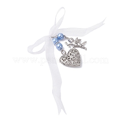 2 pieza de 2 estilos de corazón y aleación redonda plana de rhinestone para ramo de boda&nbsp;PALLOY-JF04292