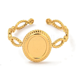 Composants de bague de manchette ovale en acier inoxydable 304 avec placage ionique (IP)&nbsp;X-RJEW-A043-05G