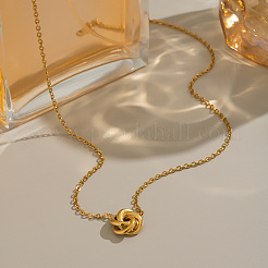 Minimalistische Halsketten mit Spiralblumenanhänger aus 304 Edelstahl für Damen&nbsp;NO9171