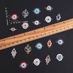 20 stücke auge emaille charme stecker flach rund bösen blick charme sortiert bösen blick stecker für schmuck halskette armband ohrring machen handwerk&nbsp;JX222A