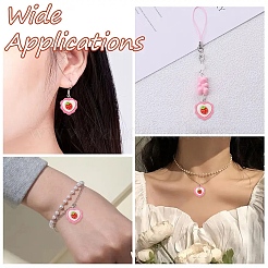 15 Stück Erdbeer-Charms mit platinierten Eisenösen&nbsp;RESI-YW0005-04