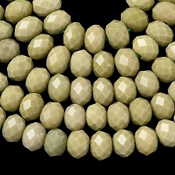 Natürliche Matcha-grüne Alashan-Achat-Perlenstränge&nbsp;G-D344-A25
