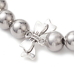 Braccialetti elastici con perline in acciaio inossidabile 304 da 8 mm&nbsp;BJEW-JB10574