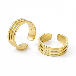 Bague manchette en acier inoxydable 304 avec placage ionique (IP) pour femme&nbsp;RJEW-C060-34G